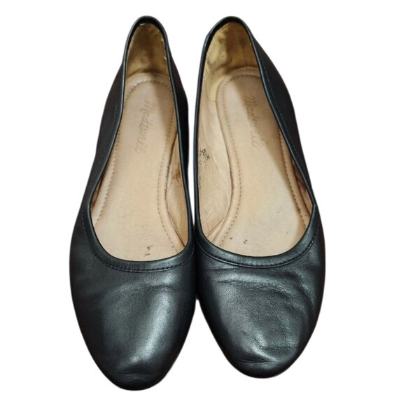 Madewell The Reid Ballet Flat in Leather Womens Black Size 7 - Picture 4 of 12